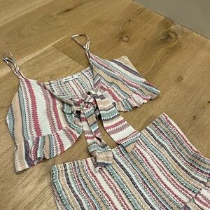 Spencer and Ella mini skirt and crop top set. Size small